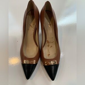 Coach Two-Tone Brown and Black Heels